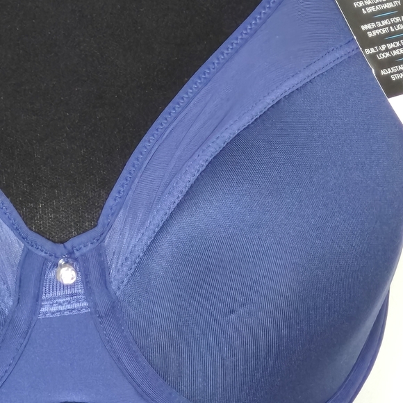 Bali Smoothing Breathable Underwire Bra w/ Convertible Straps in Navy - Size 34B - Picture 8 of 16